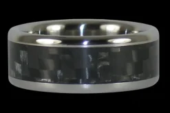 Black Carbon Fiber Titanium Ring Band