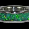 Black Kiwi Green Opal Titanium Ring