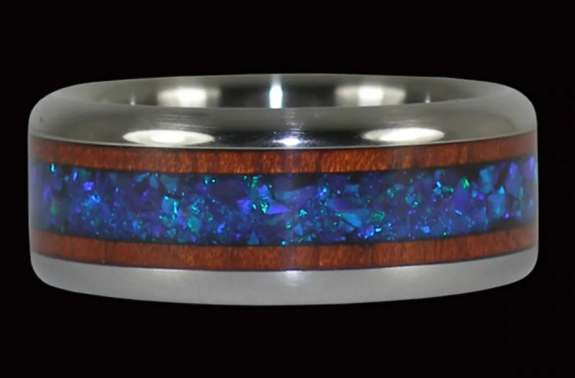 Black Lab Opal Titanium Ring