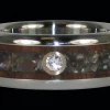 Black Pearl and Koa Diamond Titanium Ring