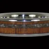 Black Pearl and Koa Wood Inlay Titanium Ring