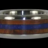 Blue Lapis and Hawaiian Koa Wood Titanium Ring