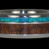 Blue Opal and Hawaiian Koa Titanium Ring