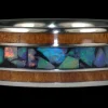 Blue Opal and Koa Wood Titanium Ring