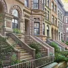 COLORFUL BROWNSTONES IN NY