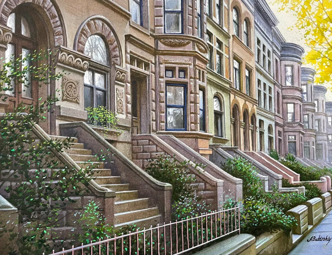 COLORFUL BROWNSTONES IN NY