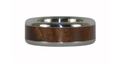 Curly Koa Wood Hawaii Titanium Ring