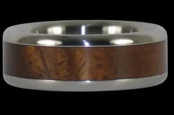 Curly Koa Wood Hawaii Titanium Ring