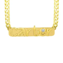 Custom Nameplate Gold Necklace