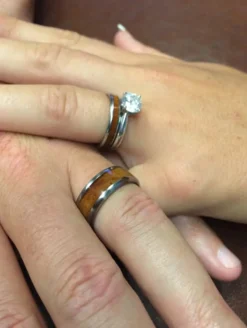 Dark Koa Narrow Hawaii Titanium Ring