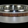 Dark Koa Offset Inlay Titanium Ring