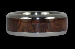 Dark Koa Offset Inlay Titanium Ring