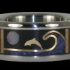 Dolphin Ring with Opal and Koa Wood
