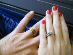 Hawaiian Fire Koa Titanium Ring Band