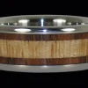 Hawaiian Koa and Mango Wood Inlay Titanium Ring