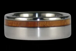 Hawaiian Koa Wood Inlay Titanium Ring