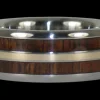 Hawaiian Koa Wood Titanium Ring with Gold Inlay