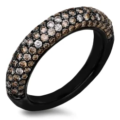 18K Black Rhodium Gold Band Diamond Ring