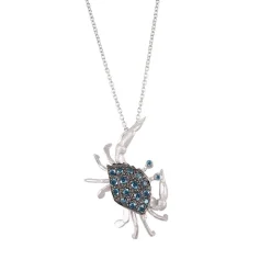 14k Crab Pendant with 18 Blue Diamonds