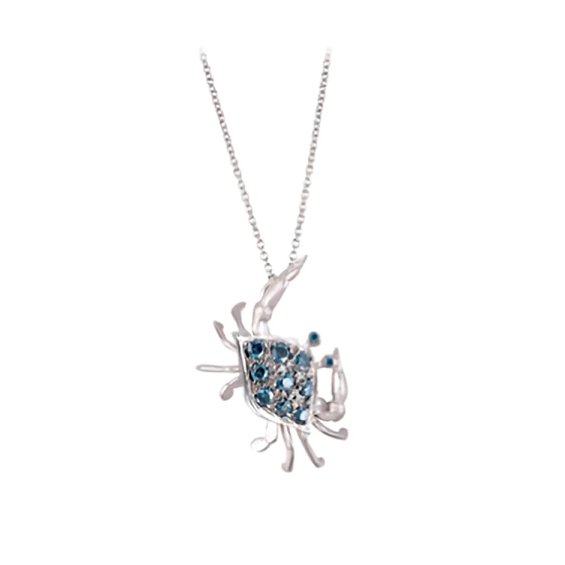 14k Crab Pendant with 11 Blue Diamonds