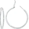 18K Diamond Hoop Earrings