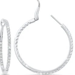 18K Diamond Hoop Earrings