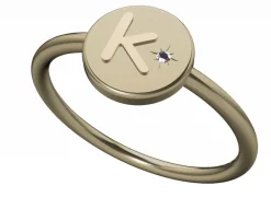 18K Gold Initial Ring w/ Diamond