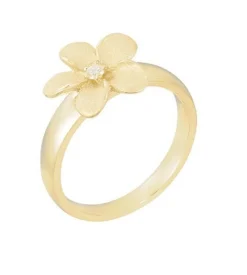 14k 13mm Flower Diamond Ring