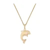14k 15mm "Jumping Single" Dolphin with 0.01 Carat Diamond