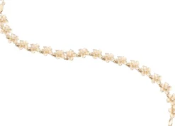 14k 8mm Plumeria Bracelet with 18 Diamonds