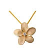 14k 20mm Plumeria Diamond Pendant