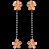 14k 7mm Plumeria Earrings with 6 Diamonds