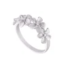14k 8mm Plumeria Ring with 4 Diamonds