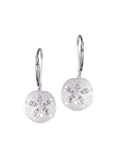 14k 12mm Sand Dollar Earring with Diamonds