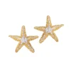 14k 21mm Starfish Earrings with 10 Diamonds