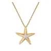 14k 21mm Starfish Pendant with 5 Diamonds