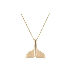 14k 16mm Whale Saw Tail Pendant