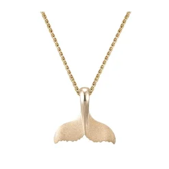 14k 20mm Whale Saw Tail Pendant