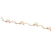 14k Plumeria Lei Bracelet with 6 diamonds