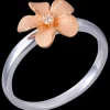 14k Plumeria Rose Gold and White Gold Diamond Ring