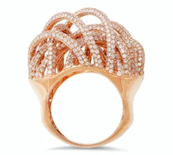 18K rose gold ring with 5.13 CT diamonds