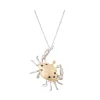 14k 2/tone Crab Pendant with 2 Diamonds and 6 Sapphires