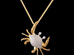 14k 2/tone 18mm Crab Pendant with 2 Diamonds