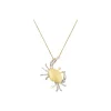 14k 2/tone 18mm Crab Pendant with 2 Diamonds