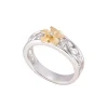 14k 2/tone 8mm "Hang 5" Plumeria Diamond Ring