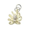 14k 2/tone 16mm Octopus Charm with 19 Diamonds