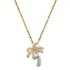 14k 2/tone 15mm Palm Tree Pendant with Diamond