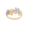 14k 2/Tone 8mm Plumeria Ring with Diamonds