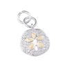 14k 2/tone 12mm Sand Dollar Charm with 29 Diamonds