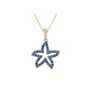 14k 2/tone 15mm Starfish Pendant with 39 Blue Sapphires